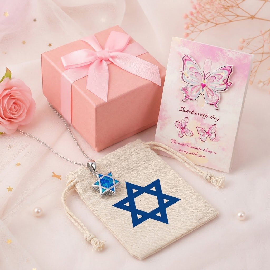 Jewelry & Watches Review - قلادة نجمة داود من حجر الأوبال