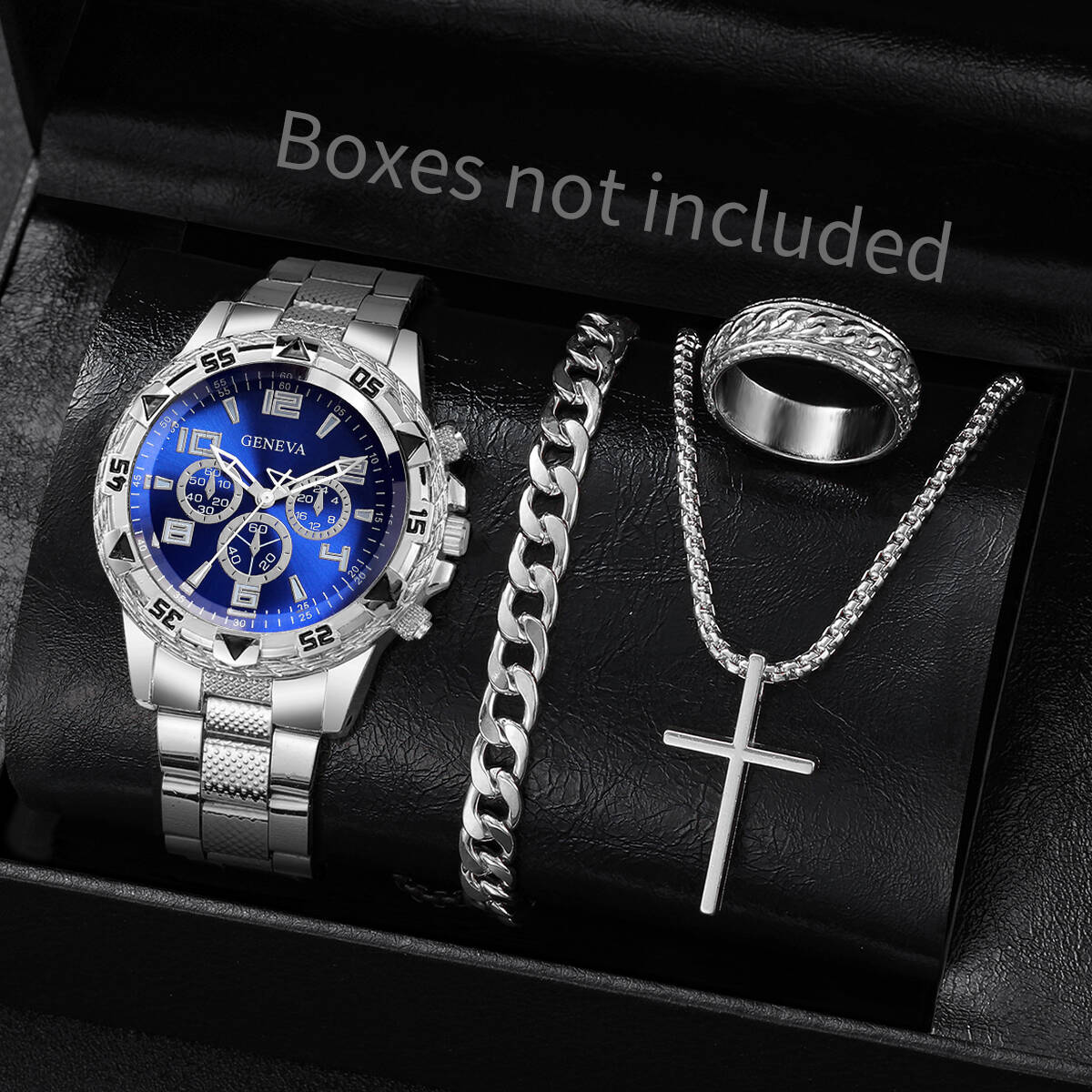 Jewelry Watches For Men - 4 قطع/مجموعة ساعات رجالية أنيقة للأعمال،