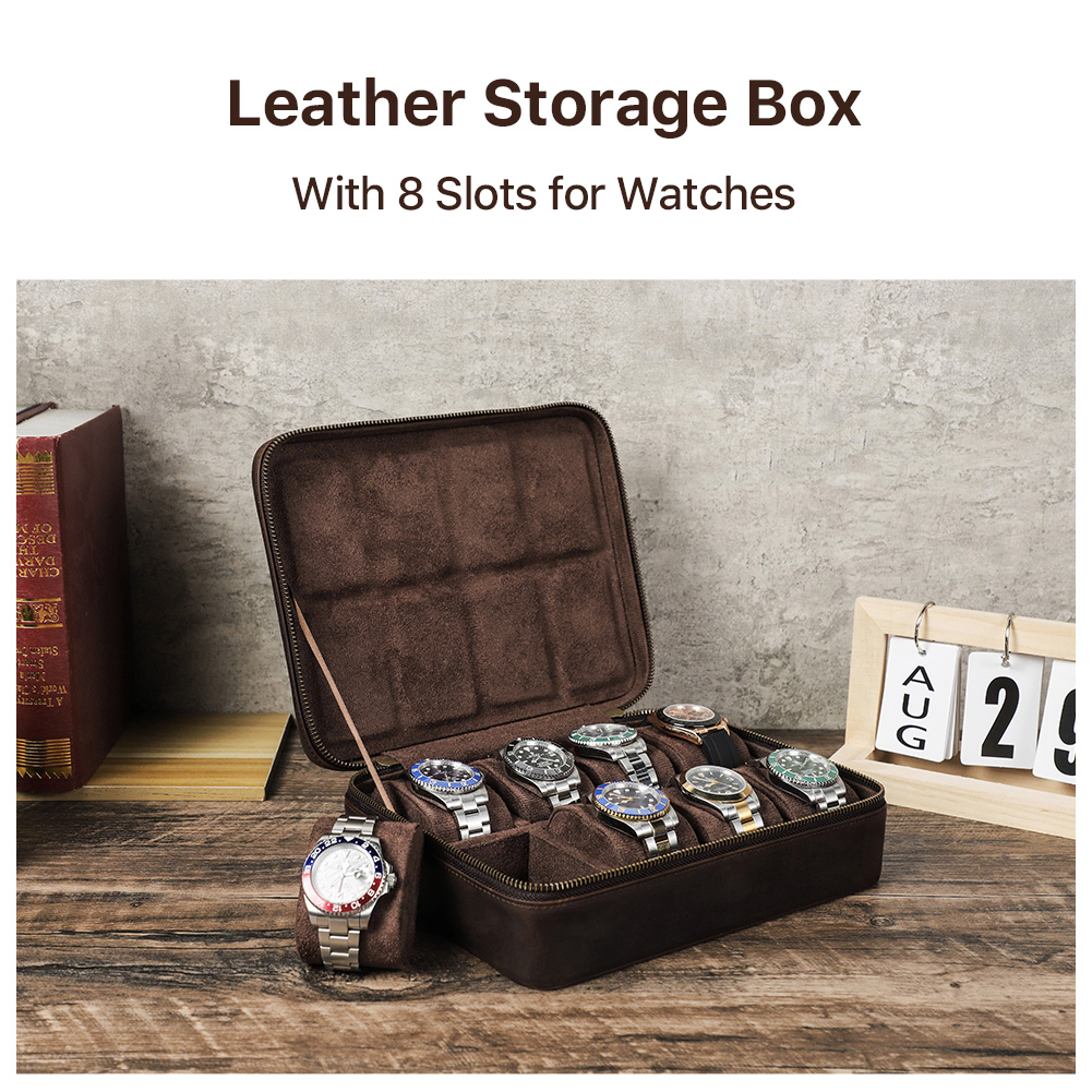 صندوق منظم ساعات جلدي فاخر بـ  - مراجعة Best Jewelry Watches For Men وسعره
