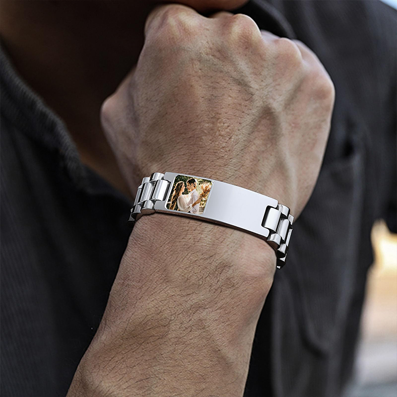 صورة مخصصة نص سوار حزام (استيك - مراجعة Jewelry Watches For Men وسعره
