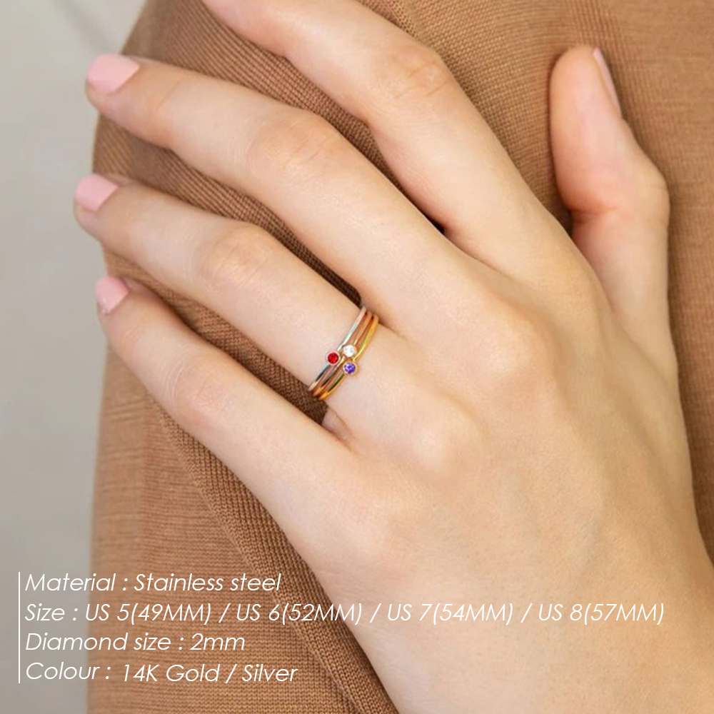 خاتم إيمانكو من الفولاذ المقاو - مراجعة Birthstone Ring Set وسعره
