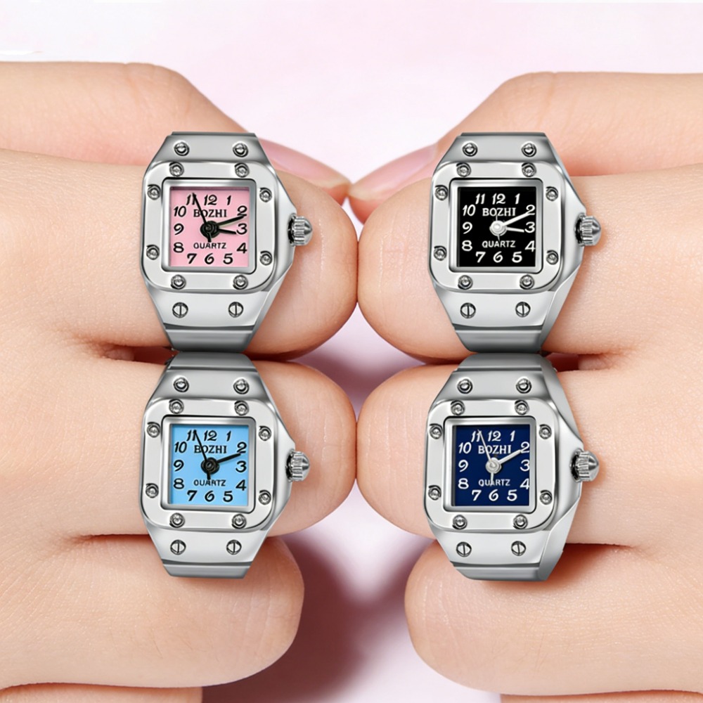 ساعة إصبع مبتكرة بتصميم مربع،  - مراجعة Jewelry Watches For Men وسعره
