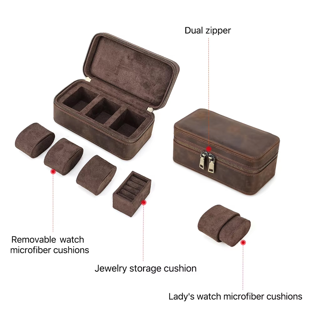 صندوق منظم ساعات جلدي فاخر بـ  - مراجعة Jewelry Watches For Men وسعره
