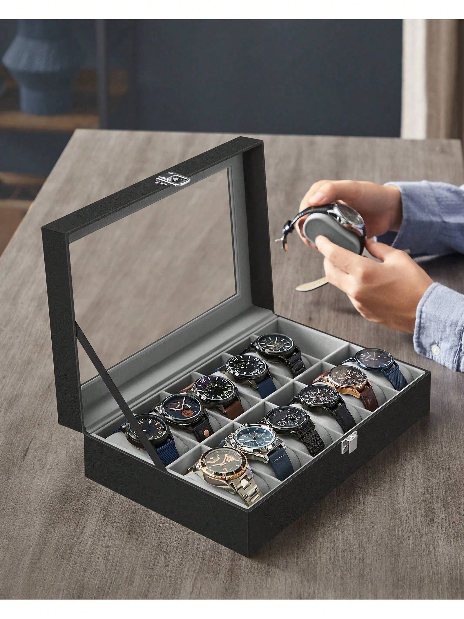 صندوق ساعات بـ 12 فتحة قابل لل - مراجعة Jewelry Box That Holds Watches وسعره
