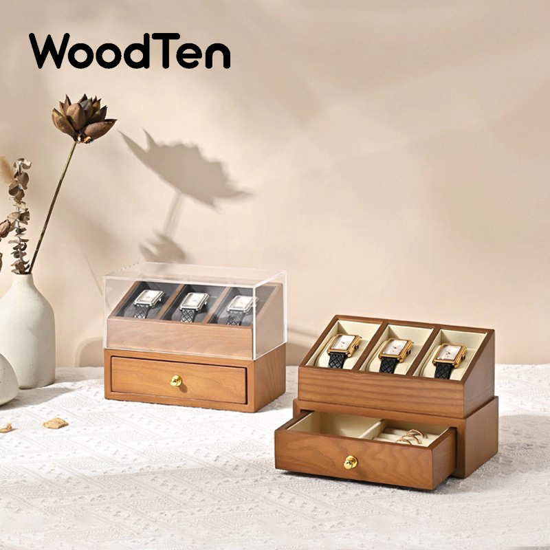 WoodTen 3 شبكات صندوق ساعة خشب - مراجعة Jewelry Box That Holds Watches وسعره