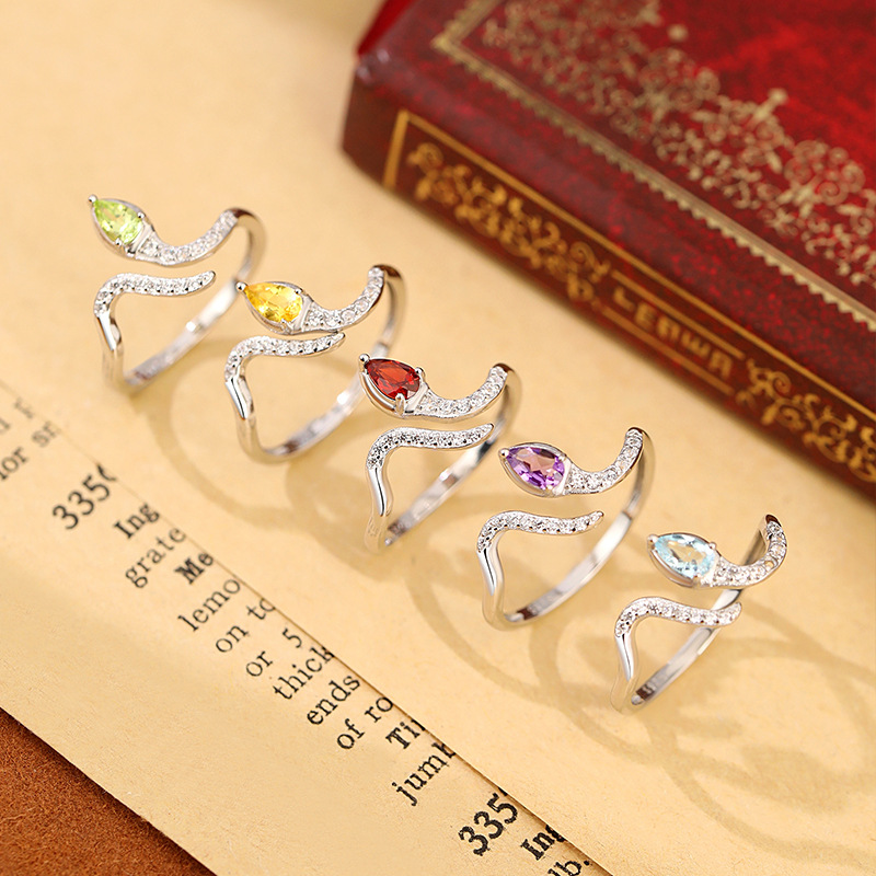 خاتم زفاف من الفضة الإسترلينية - مراجعة Birthstone Ring Set وسعره