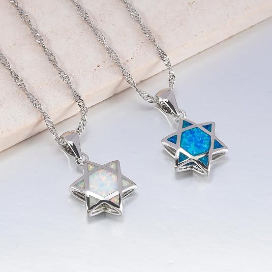 قلادة نجمة داود من حجر الأوبال - مراجعة Jewelry & Watches Review وسعره