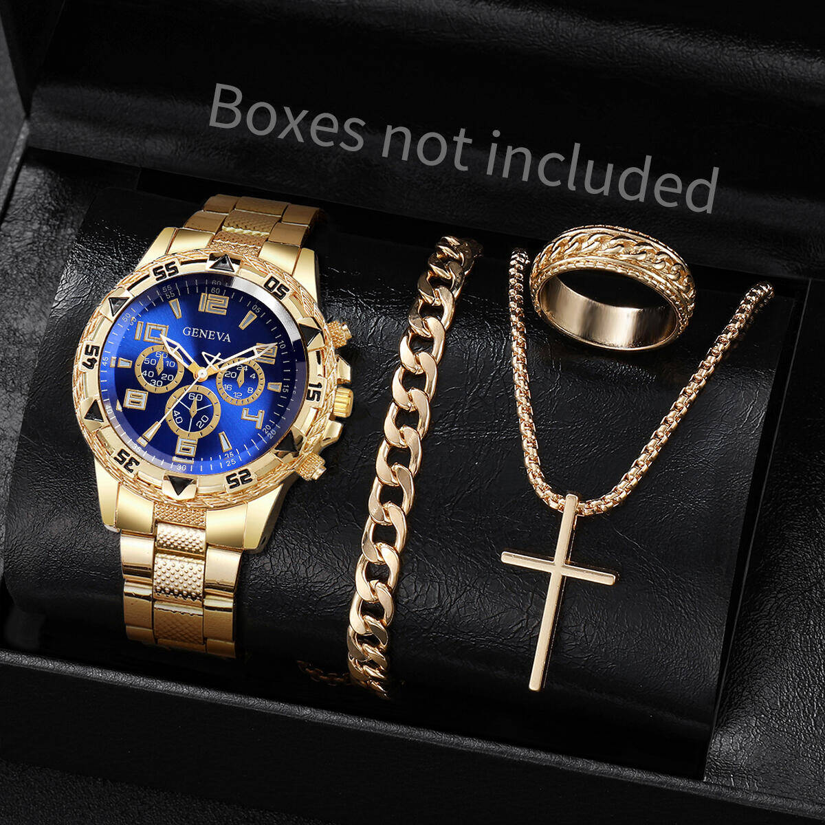 4 قطع/مجموعة ساعات رجالية أنيق - مراجعة Jewelry Watches For Men وسعره