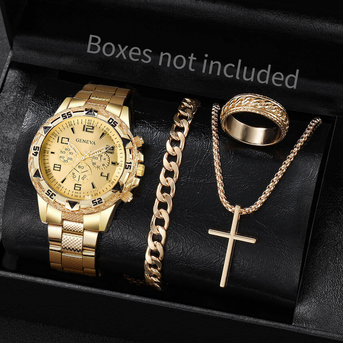 4 قطع/مجموعة ساعات رجالية أنيق - مراجعة Jewelry Watches For Men وسعره