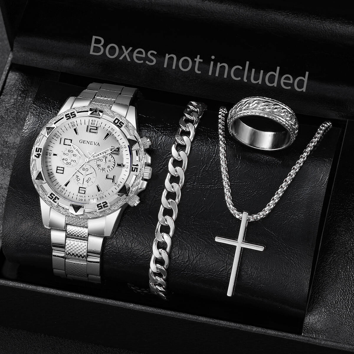 4 قطع/مجموعة ساعات رجالية أنيق - مراجعة Jewelry Watches For Men وسعره